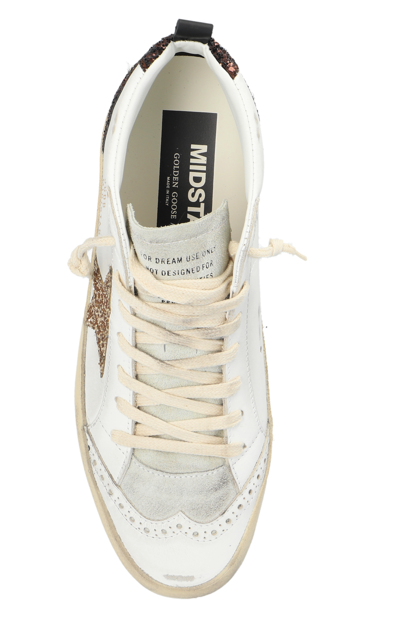 スニーカー Golden  Mid Star Classic Suede Sneakers GOLDEN GOOSE Mid Star distressed suede-trimmed leather